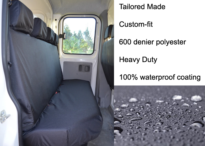 (image for) Tailored - Chassis Cab Rear 4-Seater Black Seat Covers - Black